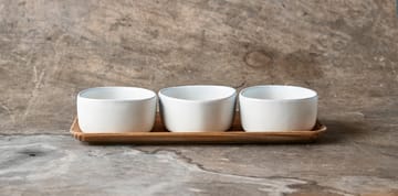 Raw Organic 碗 set with wooden 托盘 - Arctic 白色 - Aida