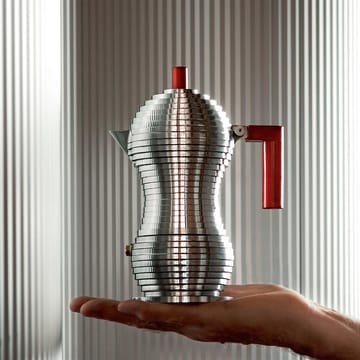 Pulcina  浓缩咖啡机/煮咖啡壶 3杯份量 - 红色手柄 - Alessi