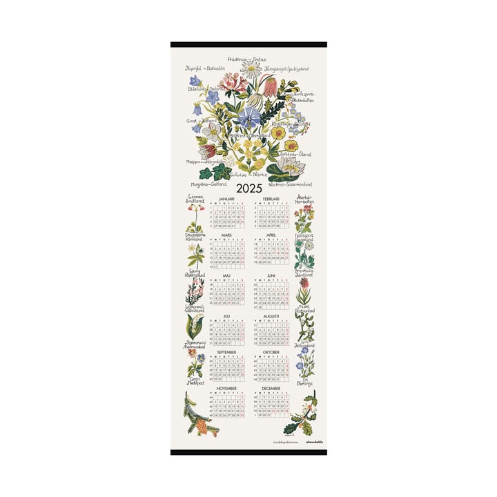 Landscape Flowers Calendar 2025 - 35x90 cm - Almedahls