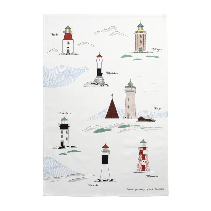 Swedish lighthouses 厨房巾 47x70 cm - White-multi - Almedahls