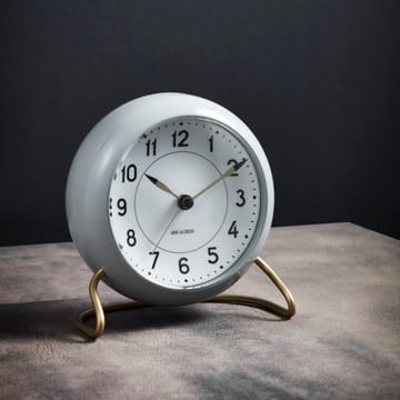 AJ Station clock 12 cm - 灰色-白色 - Arne Jacobsen Clocks