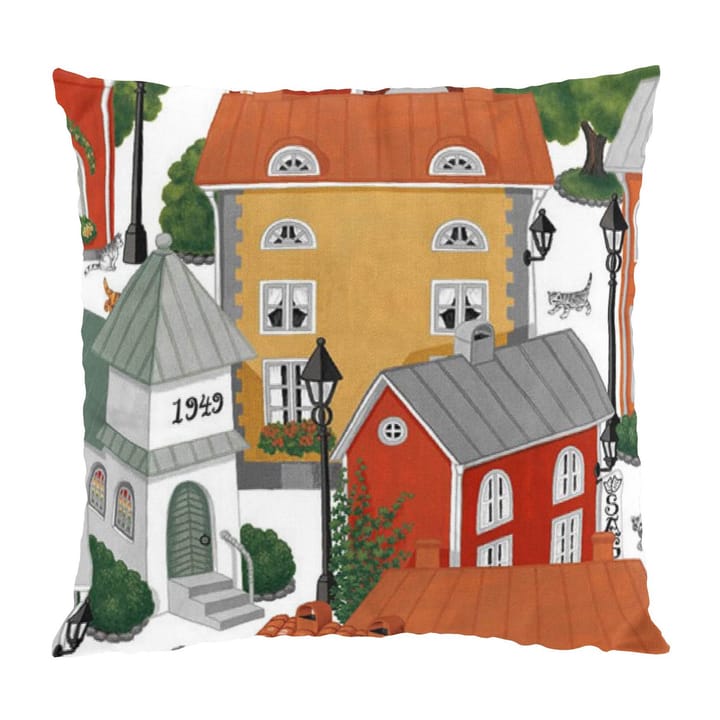 Lyckeby blommar pillowcase - 红色-橘色 - Arvidssons Textil