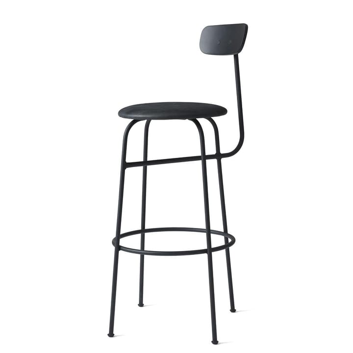 Afteroom barstool leather seat - 黑色-黑色 - Audo Copenhagen