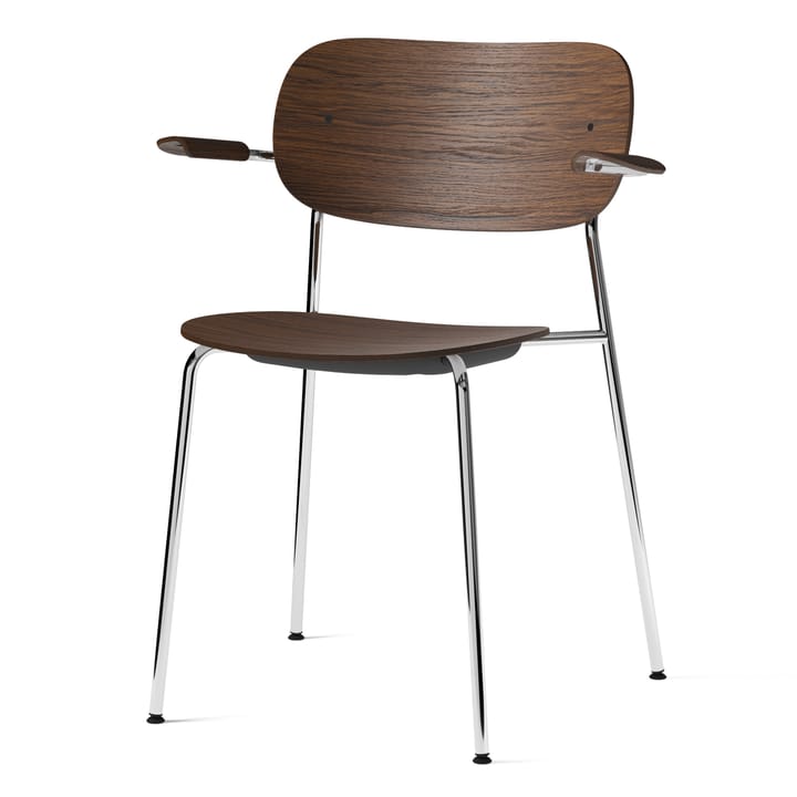 Co 椅子 with armrest chromed legs - dark-stained oak - Audo Copenhagen