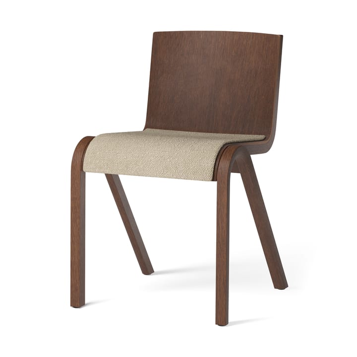 Ready 椅子 upholstered seat, 红色 自然木色-Audo Bouclé 02 Audo Copenhagen