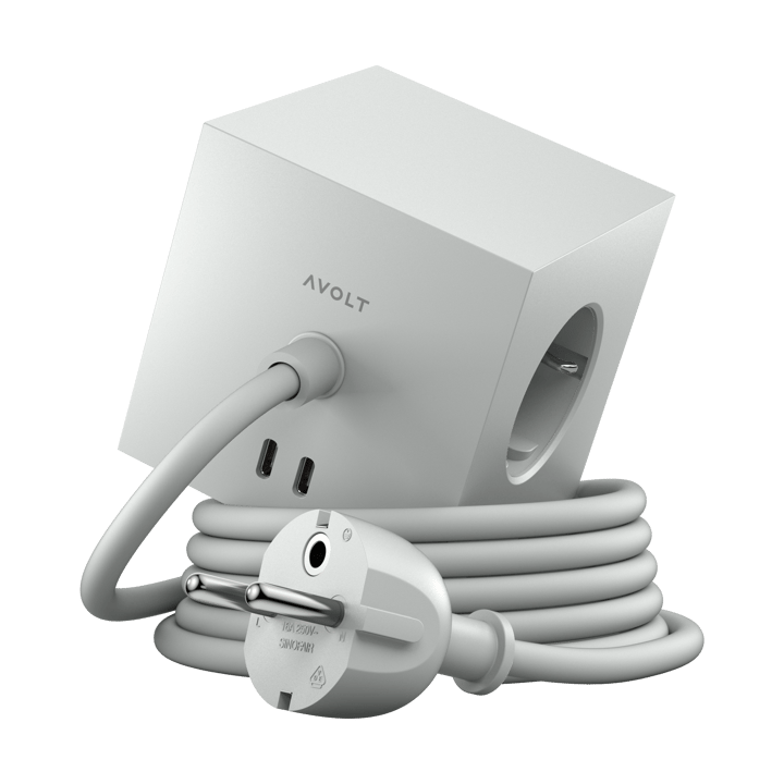 Square 1 socket USB-C 30W 1.8 m - Gotland 灰色 - Avolt