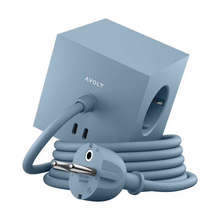 Square 1 socket USB-C 30W 1.8 m - Shark 蓝色 - Avolt