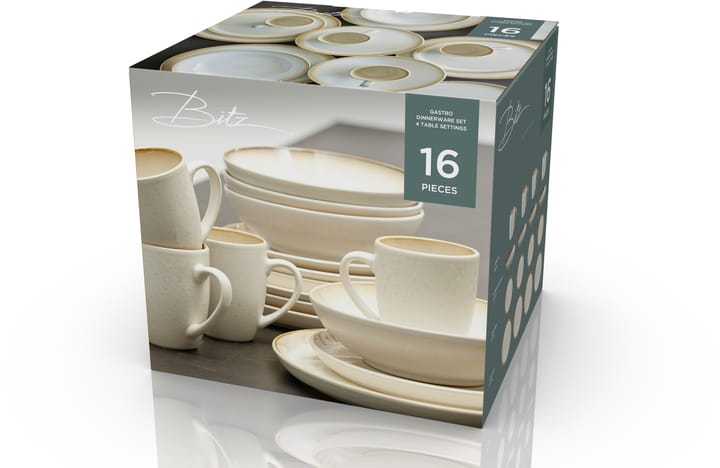 Bitz dinnerware 套装 16件 - Cream 白色 - Bitz