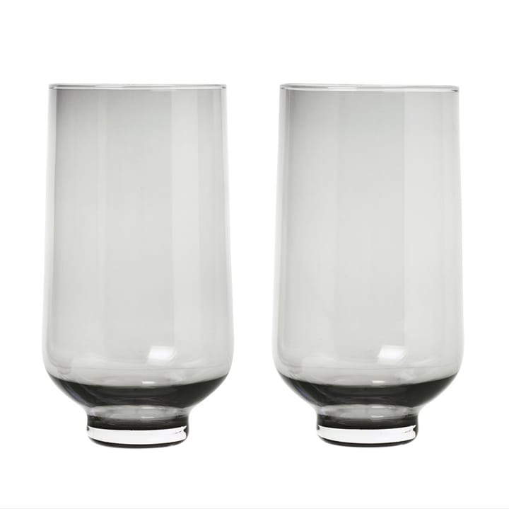 Flow hight tumbler glass 两件套装 - Smoke - Blomus