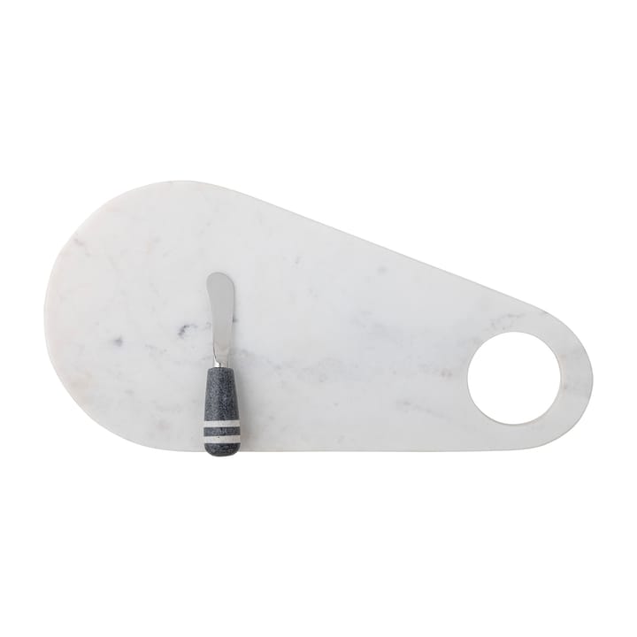 Abrielle cheese knife with 切菜板 20x42 cm - 白色 marble-不锈钢 - Bloomingville