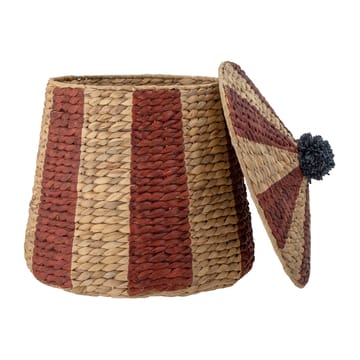 Birsen basket with lid Ø40 cm - Natural-红色 - Bloomingville