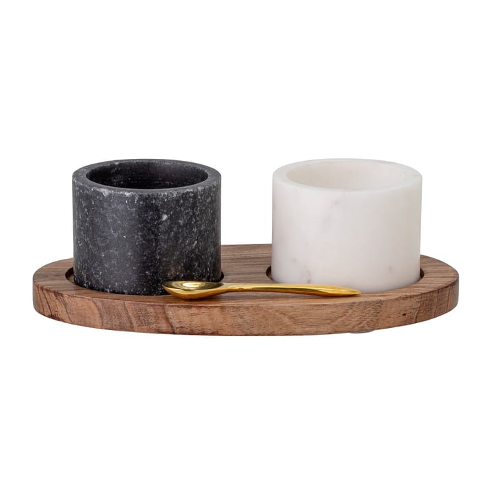 Florio salt- and peppar celler with tray and 勺子 - 黑色-白色 - Bloomingville