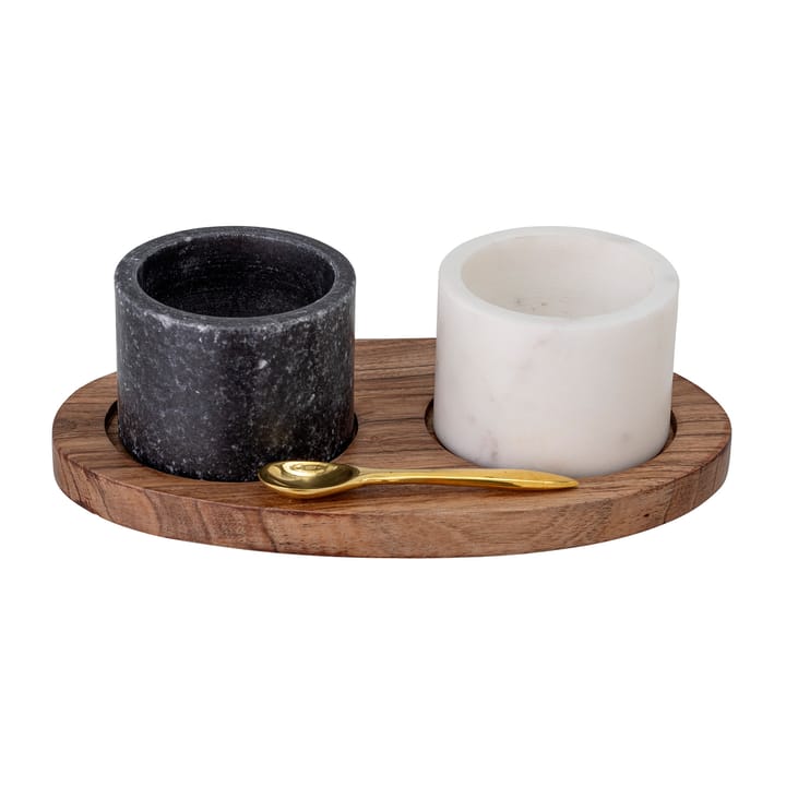 Florio salt- and peppar celler with tray and 勺子 - 黑色-白色 - Bloomingville
