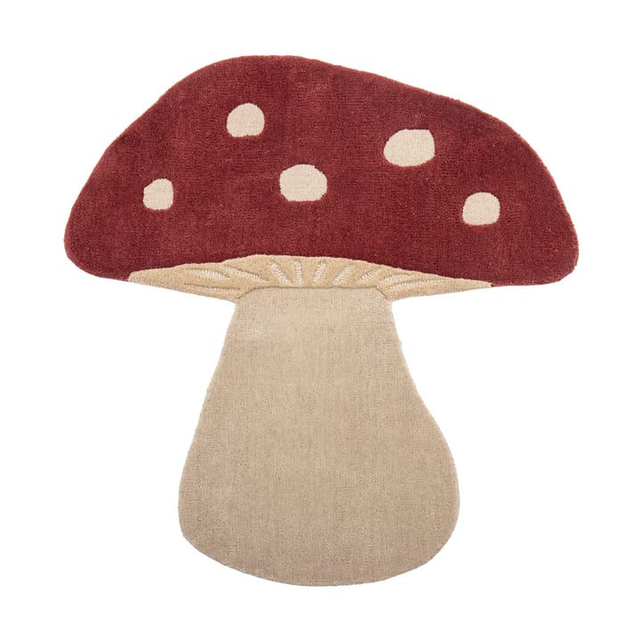 Mushroom 羊毛 地毯 85x90 cm - Red-white - Bloomingville