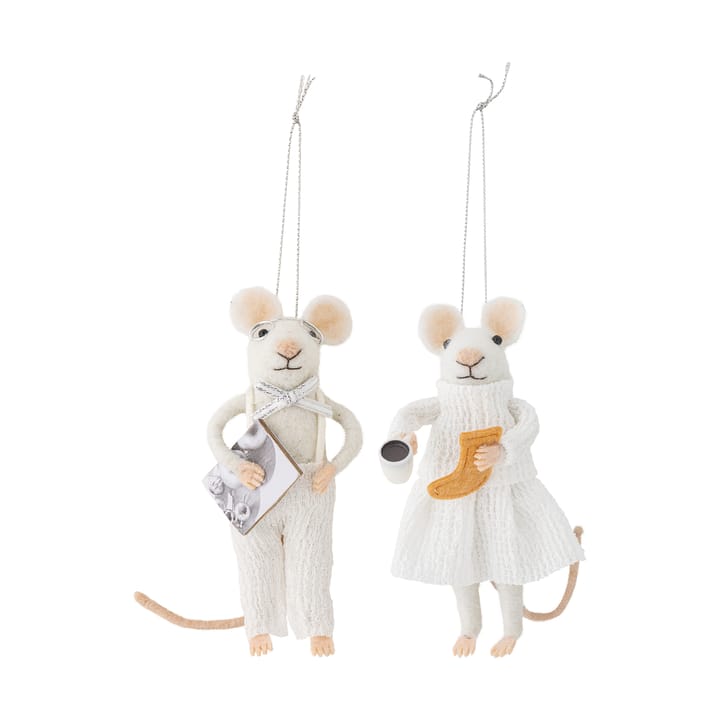 Peo Christmas 装饰品 mouse 2件 - 白色 - Bloomingville