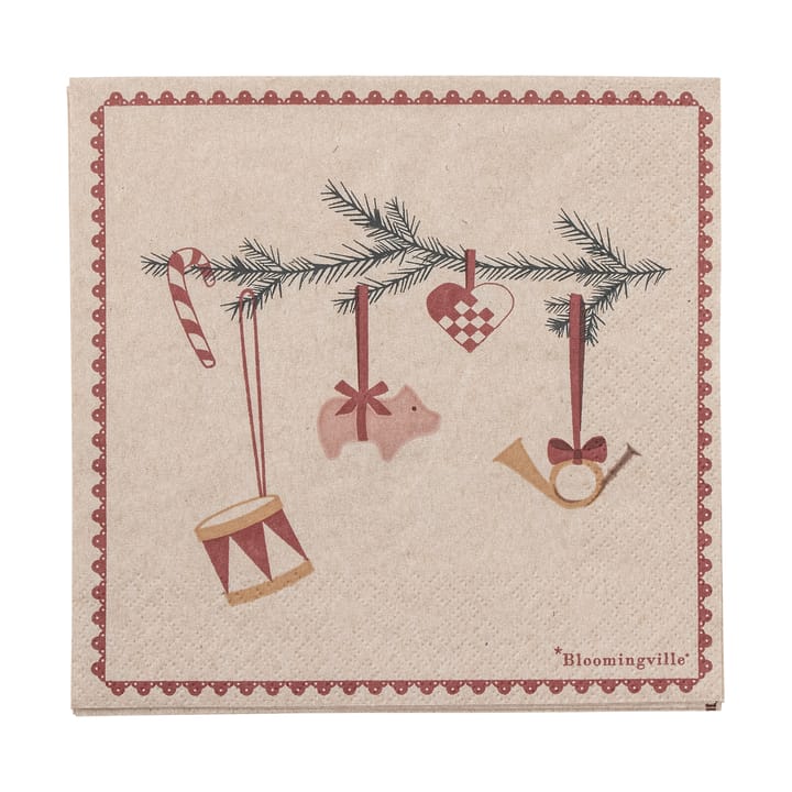 Yule paper napkins 33x33 cm 20-pack - 彩色 - Bloomingville