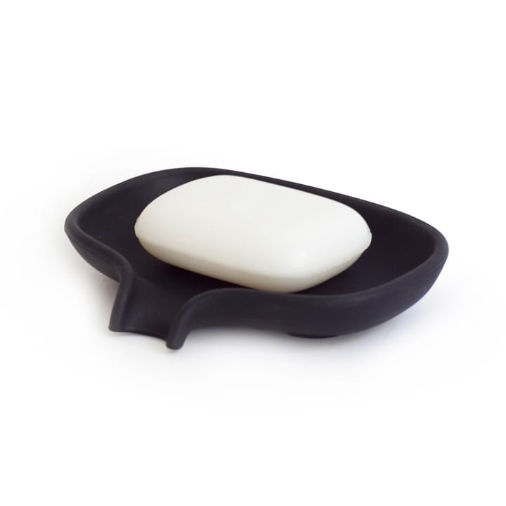 Soap dish with drainage spout silicone - 黑色 - Bosign