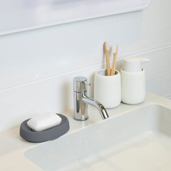 Soap tray with concealed drain spout in silicone - large - 石墨 - Bosign