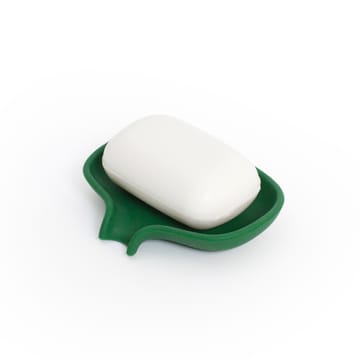 Soap tray with concealed drain spout in silicone - small 8.5x10.8 - Dark 绿色 - Bosign