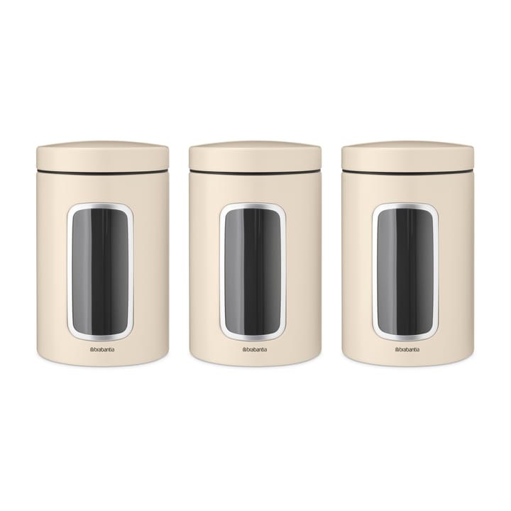 Brabantia 储物罐 1.4 liter 三件套装, Soft 米色 Brabantia