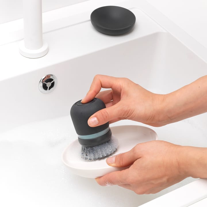 Brabantia dish soap holder with dish brush - dark 灰色 - Brabantia