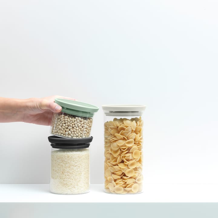 Brabantia glass jar 三件套装, 黑色-灰色-绿色 Brabantia