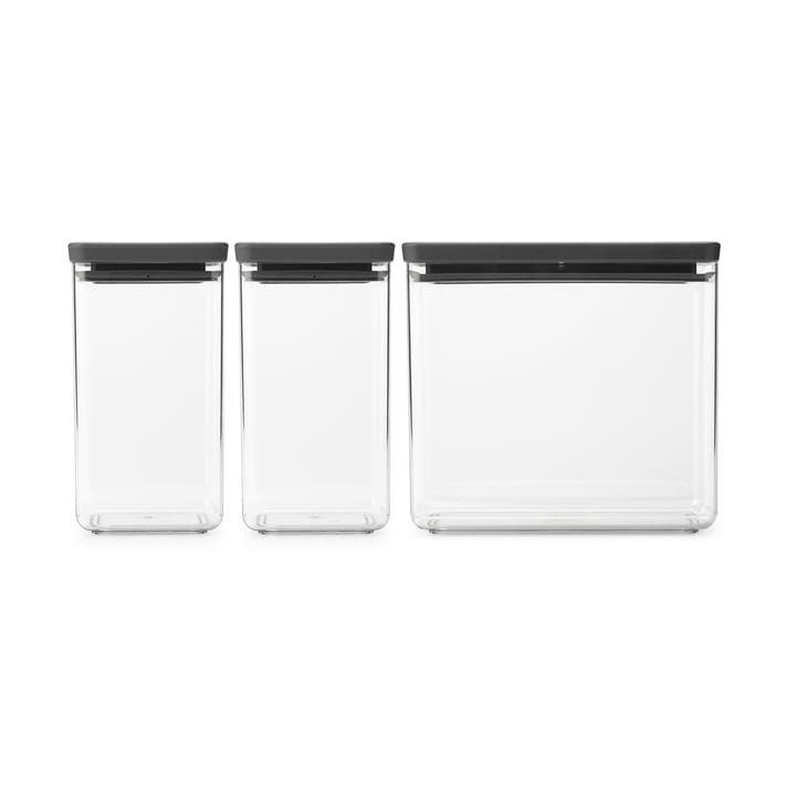 TASTY+ stackable container 3件 2x1.6 L+3.5L - 深灰色 - Brabantia