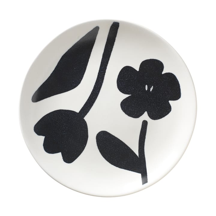 Flora 盘子 Ø20 cm - 黑色-米白色. - Broste Copenhagen