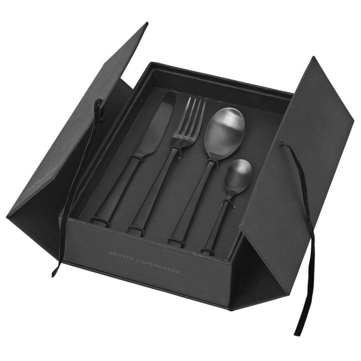 Hune 餐具 cutlery 16 pcs - titanium mat 黑色 - Broste Copenhagen