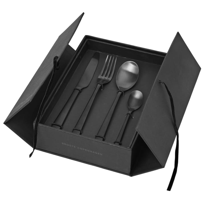 Hune 餐具 cutlery 4 pieces - Titanium matte 黑色 - Broste Copenhagen