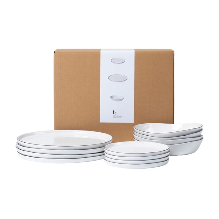 Nordic Salt dinner service set - 12 pieces - Broste Copenhagen