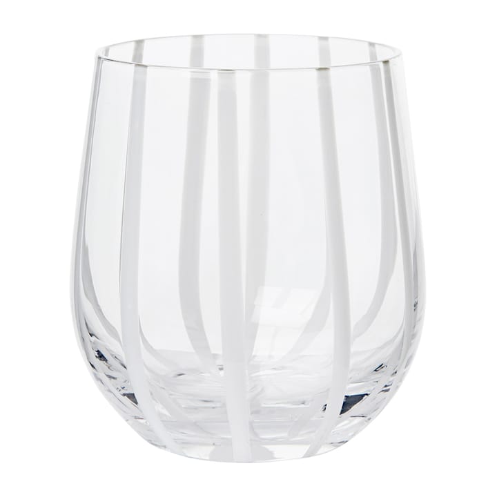 Stripe 杯子 35 cl - Clear-white stripes - Broste Copenhagen