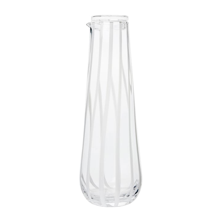 Stripe carafe （含盖子） 0.8 l - Clear-white stripes - Broste Copenhagen