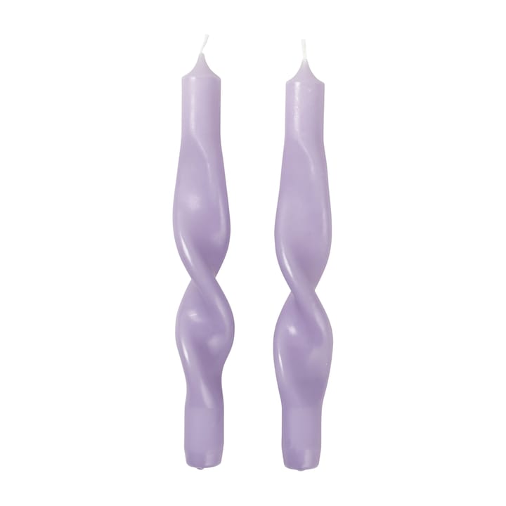 Twist twisted candles twisted 蜡烛 23 cm 两件套装 - Orchid light 紫色 - Broste Copenhagen