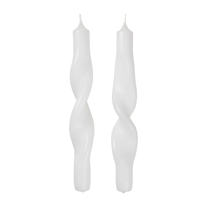 Twist twisted candles twisted 蜡烛 23 cm 两件套装 - Pure 白色 - Broste Copenhagen