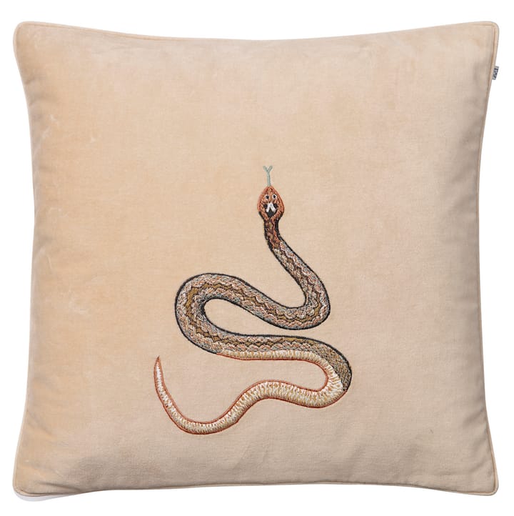 Embroidered Cobra 靠枕套 50x50 cm - 米色 - Chhatwal & Jonsson