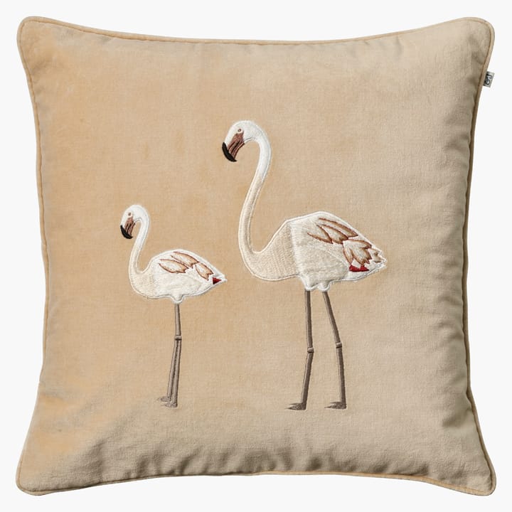 Embroidered Flamingo 靠枕套 50x50 cm - 米色 - Chhatwal & Jonsson