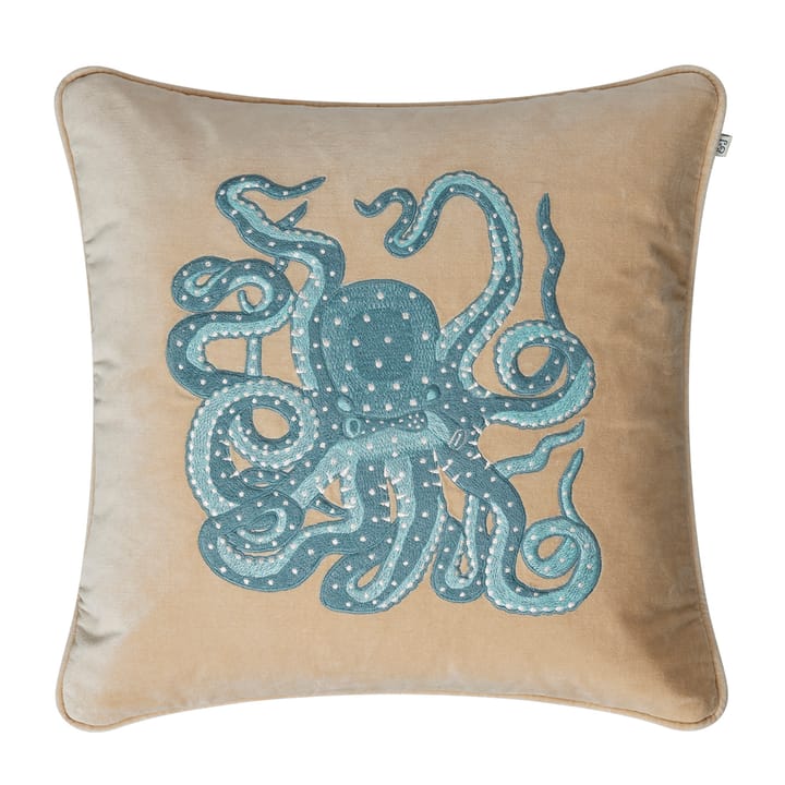 Embroidered Octopus 靠枕套 50x50 cm - 米色-aqua - Chhatwal & Jonsson