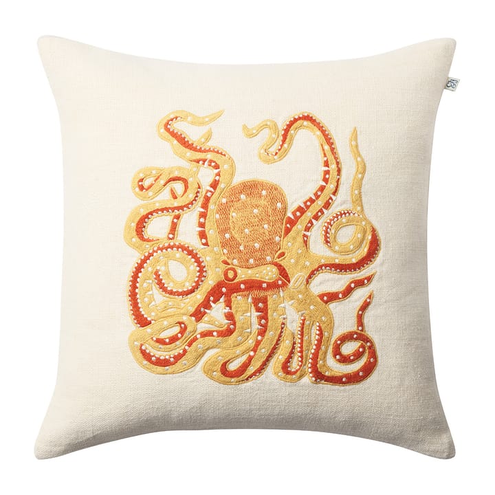 Embroidered Octopus 靠枕套 50x50 cm - Spicy 黄色-橘色 - Chhatwal & Jonsson