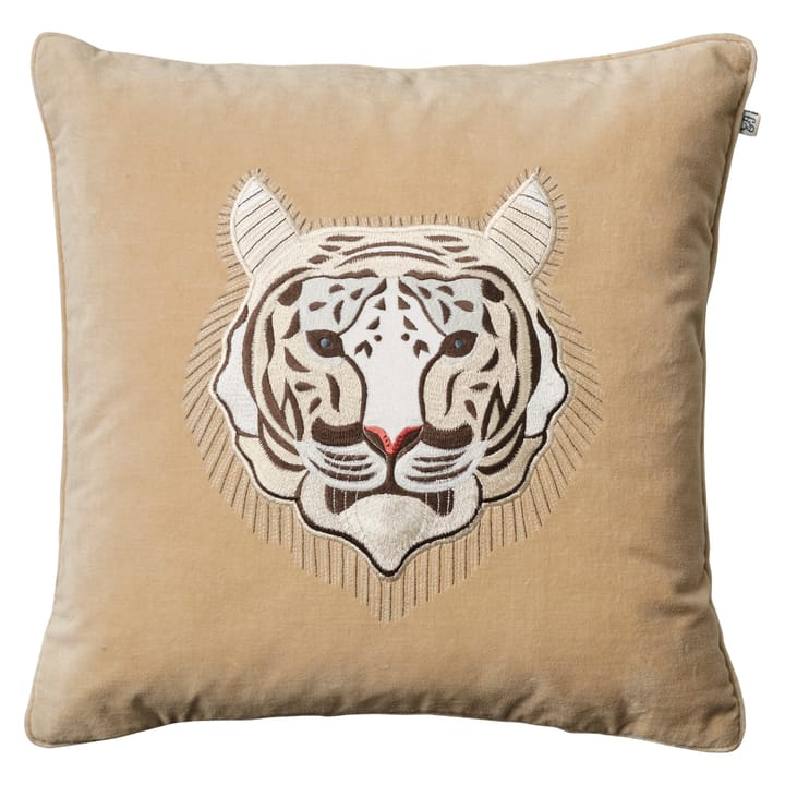 Embroidered Tiger 靠枕套 50x50 cm - 米色 - Chhatwal & Jonsson