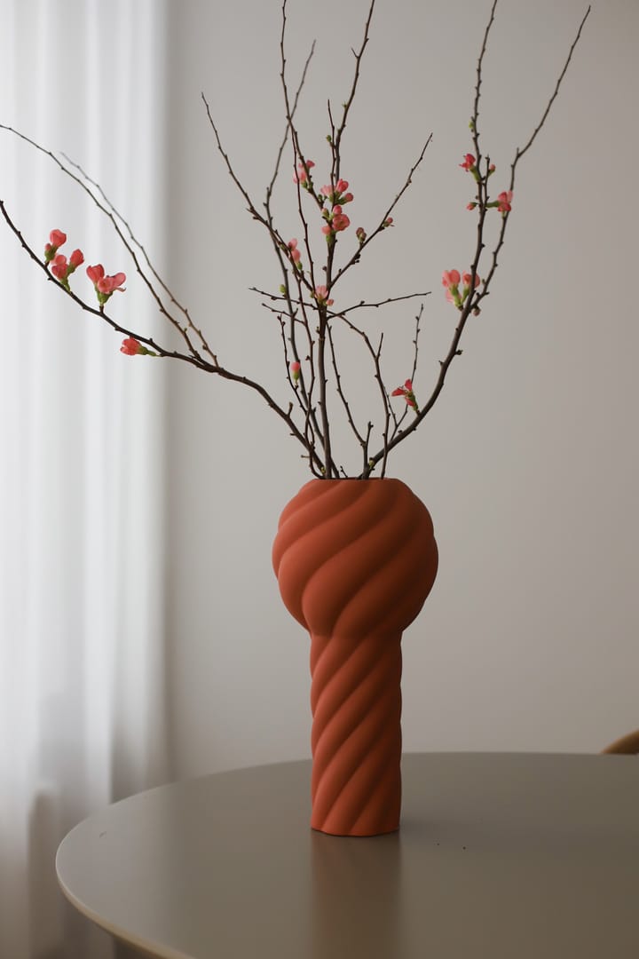 Twist pillar 花瓶 34 cm - Brick 红色 - Cooee Design