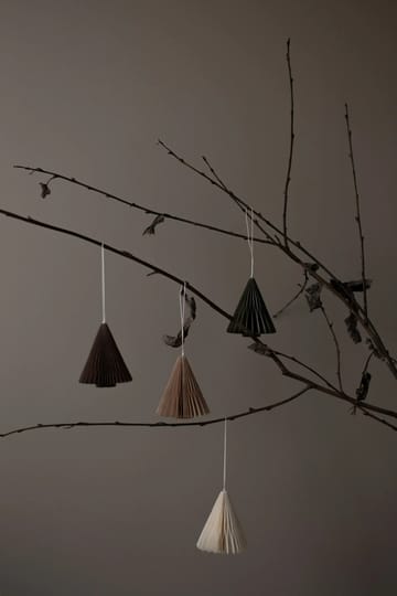 Paper tree hanging Christmas decorations 7 cm - 沙色 - DBKD