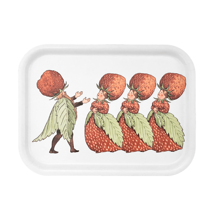 The Strawberry Family 托盘 20x27 cm - White - Design House Stockholm