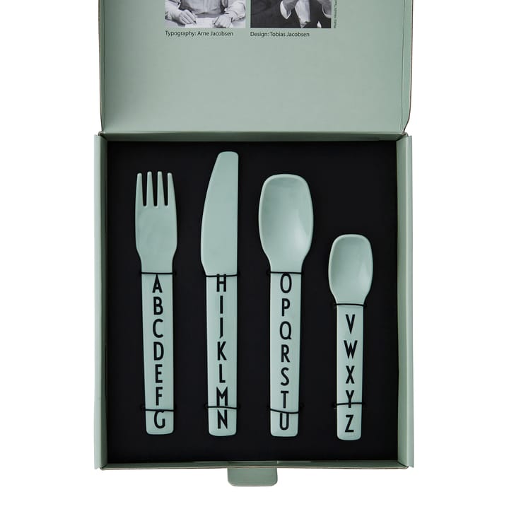 Design Letters children's 餐具 cutlery melamine, 绿色 Design Letters