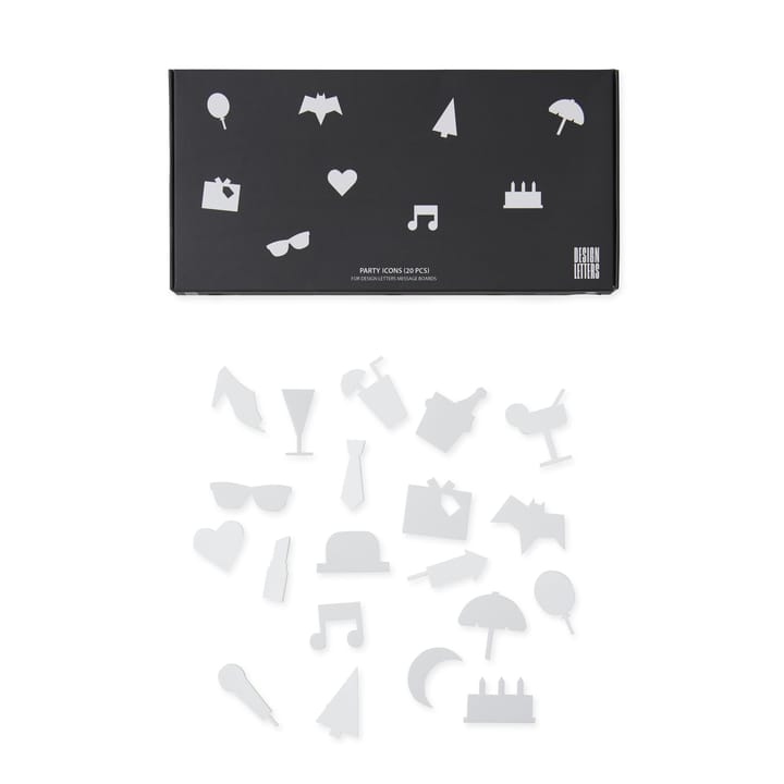 Party icons to letter board 20 pieces - 白色 - Design Letters