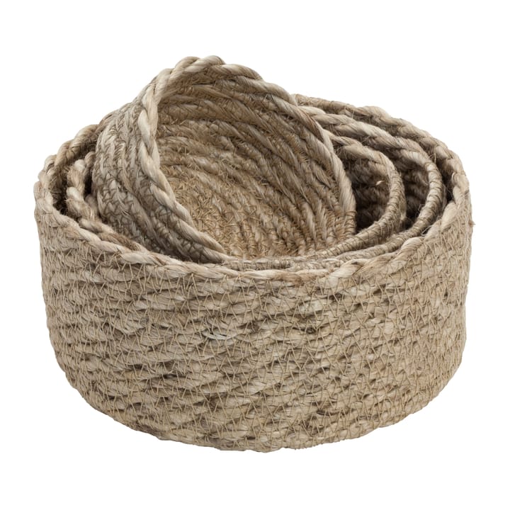 Elin jute basket mini twist 四件套装 - Natural-灰色 - Dixie