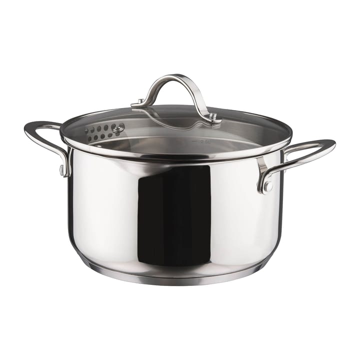 Kosmo casserole with glass lid 22 cm 3 L - 不锈钢 - Dorre