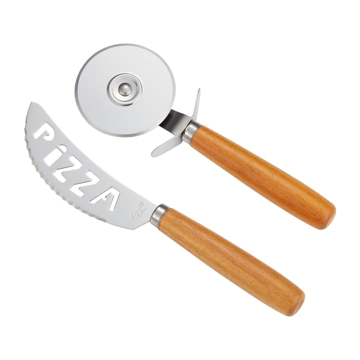 Pino pizza set knife and pizza cutter - Acacia-不锈钢 - Dorre