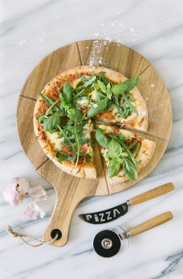 Pino pizza set knife and pizza cutter - Acacia-不锈钢 - Dorre