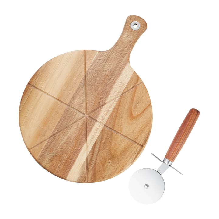 Sade pizza set: pizza cutter, 切菜板 Ø32 cm - Acacia - Dorre